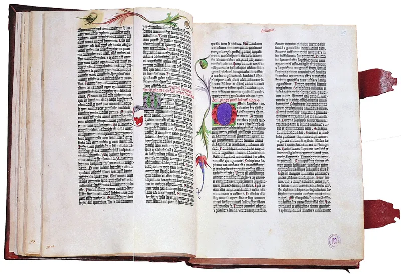 The 42-Line Bible, printed by Gutenberg